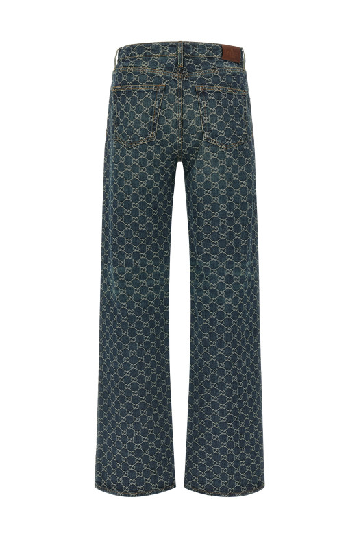 GG jacquard jeans Blue