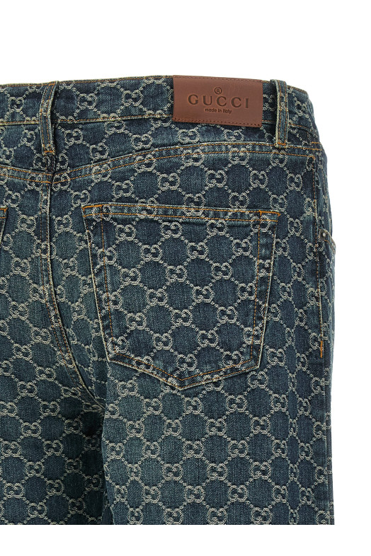 GG jacquard jeans Blue