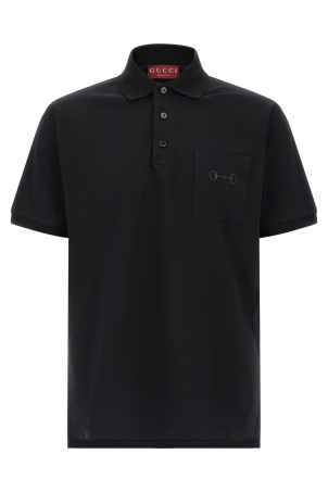 'Morsetto' embroidery polo shirt Black