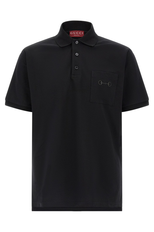 'Morsetto' embroidery polo shirt Black