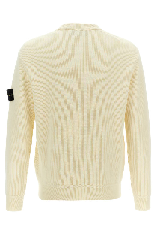 Ribbed wool sweater White