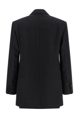 Linen viscose blazer Black