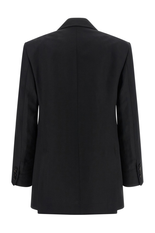 Linen viscose blazer Black