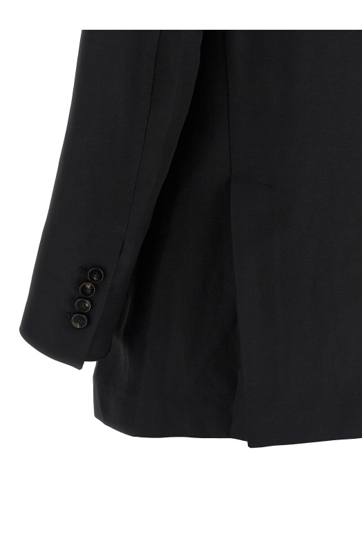 Linen viscose blazer Black