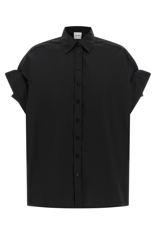 Adjustable sleeve turn-up shirt Black