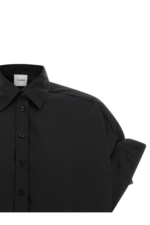 Adjustable sleeve turn-up shirt Black