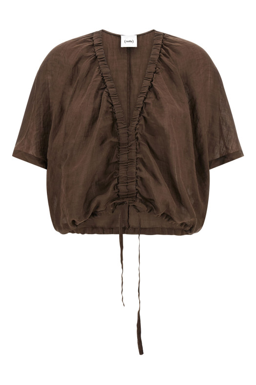 Cropped blouse Brown