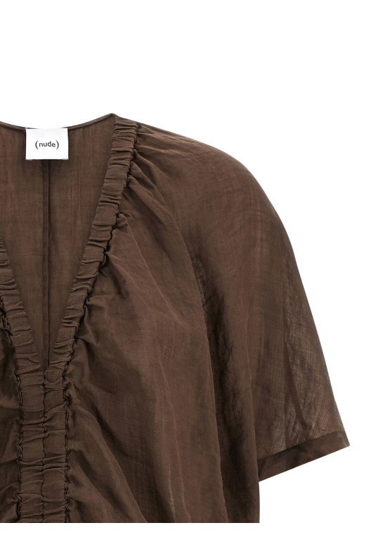 Cropped blouse Brown