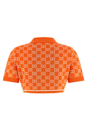 GG jacquard cardigan orange