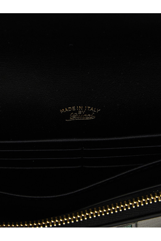 'Gucci Horsebit Web' wallet on chain Black