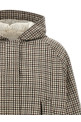 'Shiny Zipper Pull' check jacket Beige