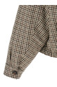 'Shiny Zipper Pull' check jacket Beige