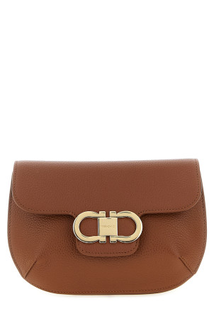 'Double Gancini' mini crossbody bag Brown