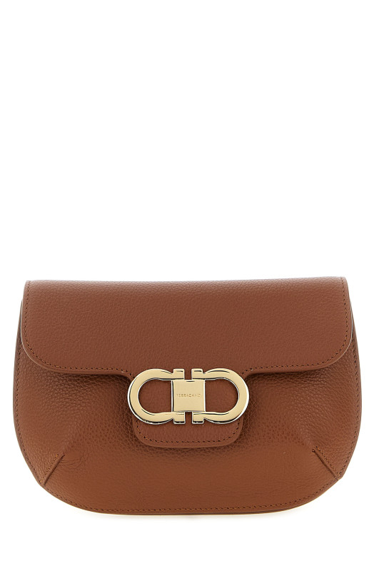 'Double Gancini' mini crossbody bag Brown
