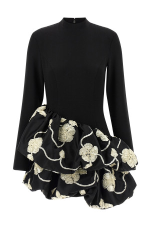 '3D Flower Bubble' dress Black-grey