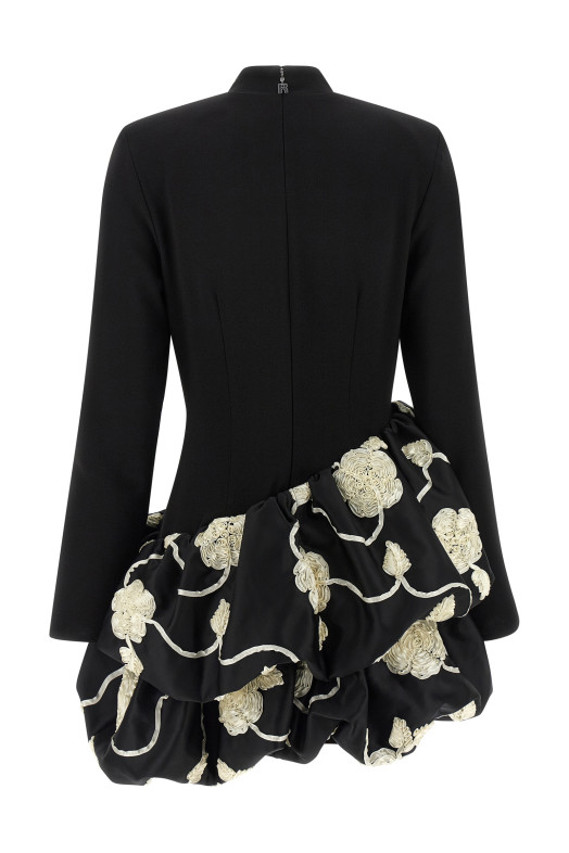 '3D Flower Bubble' dress Black-grey