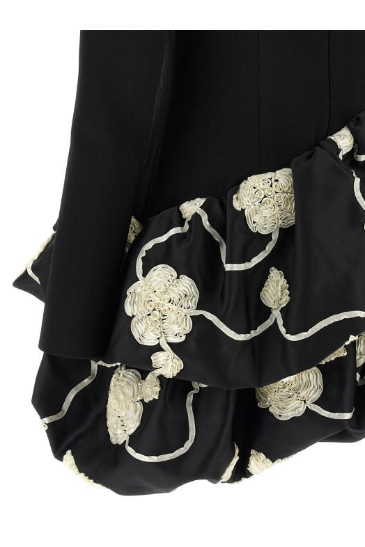 '3D Flower Bubble' dress Black-grey