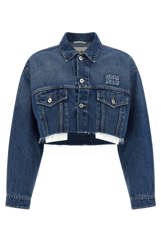 Cropped denim jacket Blue