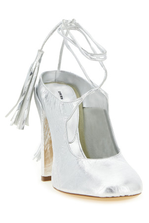 Laminated leather mules Silver