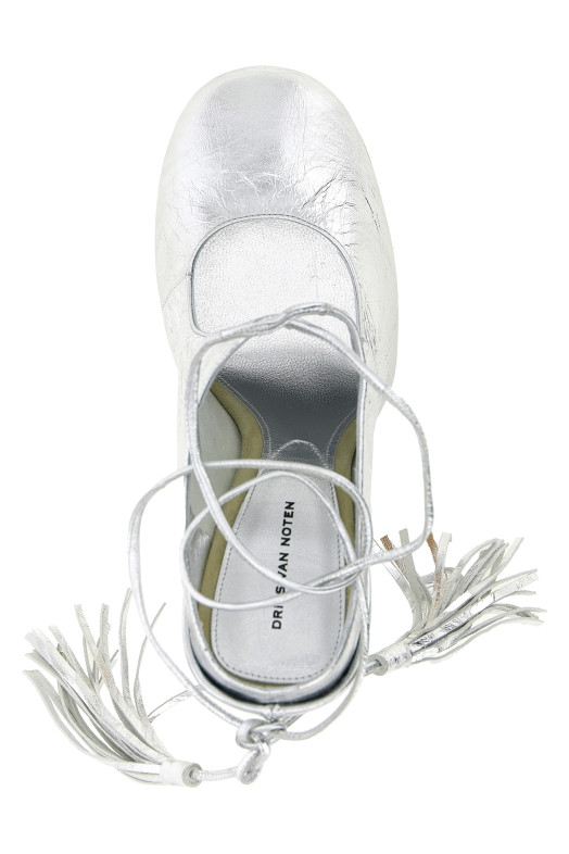 Laminated leather mules Silver