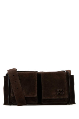 Dark brown suede Utilitaire crossbody bag MIU MIU (5BC205VPOO2CSS)