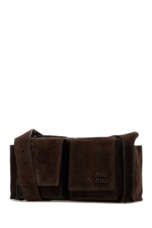 Dark brown suede Utilitaire crossbody bag MIU MIU (5BC205VPOO2CSS)