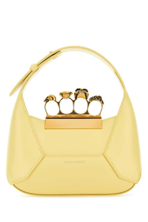 Pastel yellow leather mini Jewellered Hobo handbag ALEXANDER MCQUEEN (731136DYTAA)