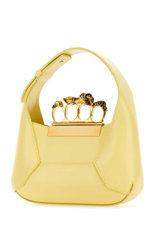 Pastel yellow leather mini Jewellered Hobo handbag ALEXANDER MCQUEEN (731136DYTAA)
