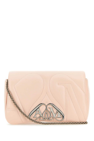 Pastel pink leather mini Seal clutch ALEXANDER MCQUEEN (7770111BLE2)