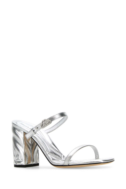 Silver leather Seal mules ALEXANDER MCQUEEN (780711WIF11)