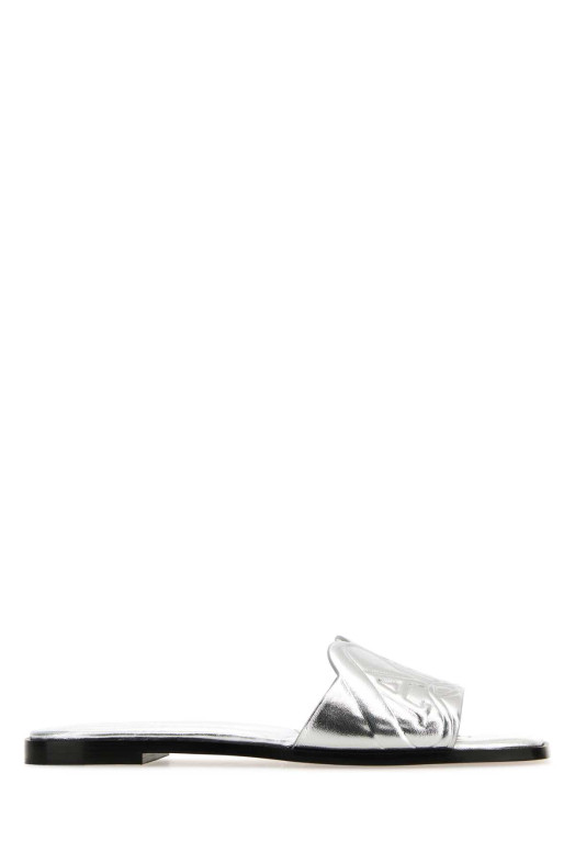 Silver leather slippers ALEXANDER MCQUEEN (780714WIF13)