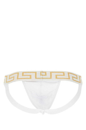 White stretch cotton jockstrap VERSACE (AUU01017A232741)