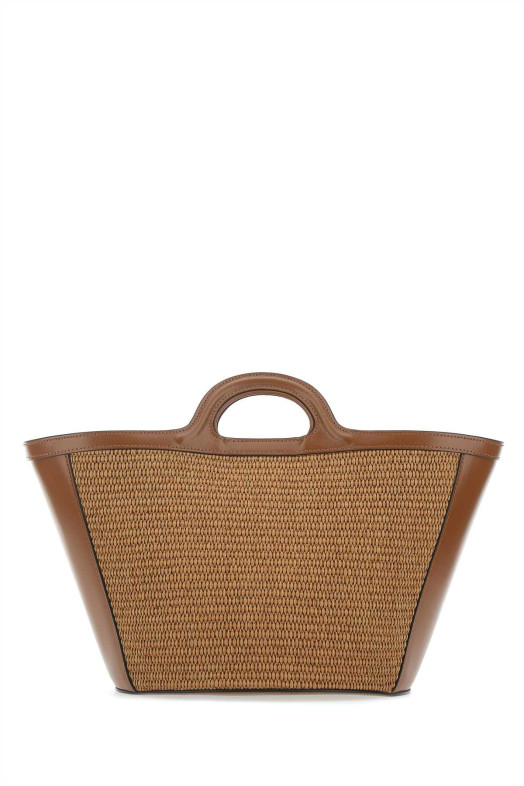 Two-tone leather and raffia small Tropicalia Summer handbag MARNI (BMMP0068Q0P3860)