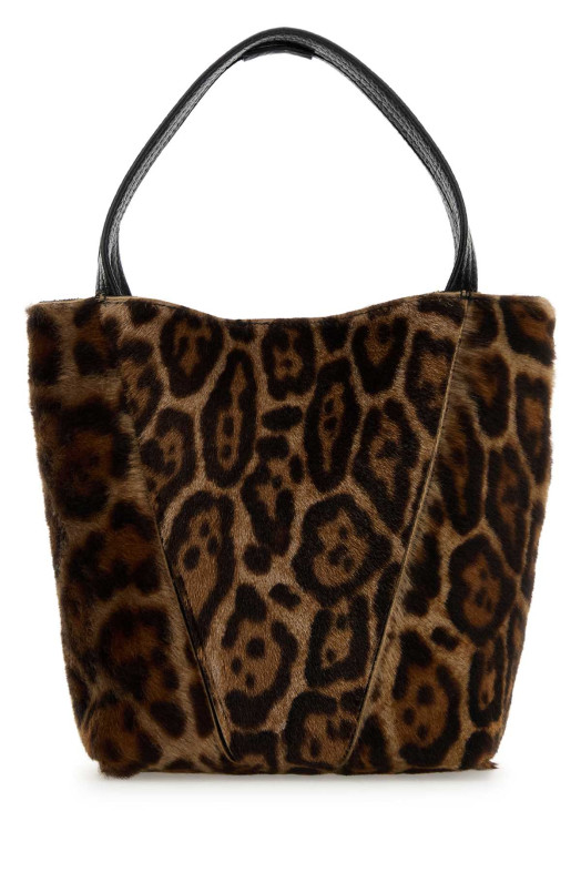 Printed calf hair small Spin shopping bag Gray CHLOE (CHC25WS812Q20)