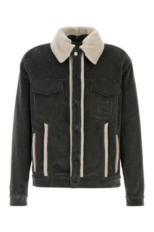 Dark grey velvet jacket FENDI (FW1427AVY6)