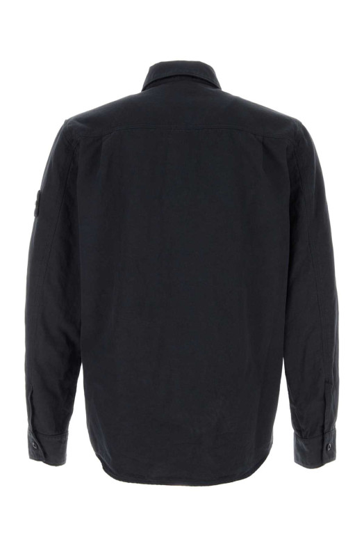 Navy blue cotton blend shirt Black STONE ISLAND (L1S151200012S0F36)