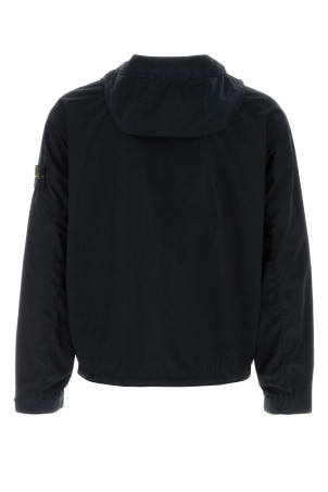 Midnight blue stretch polyester windbreaker Black STONE ISLAND (L1S154100052S0042)