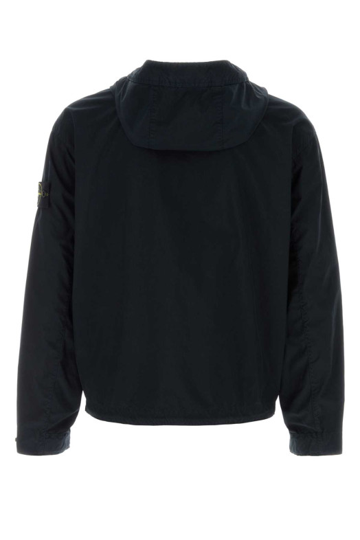 Midnight blue stretch polyester windbreaker Black STONE ISLAND (L1S154100052S0042)