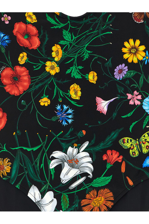 'Gucci Flora' one-piece swimsuit Black