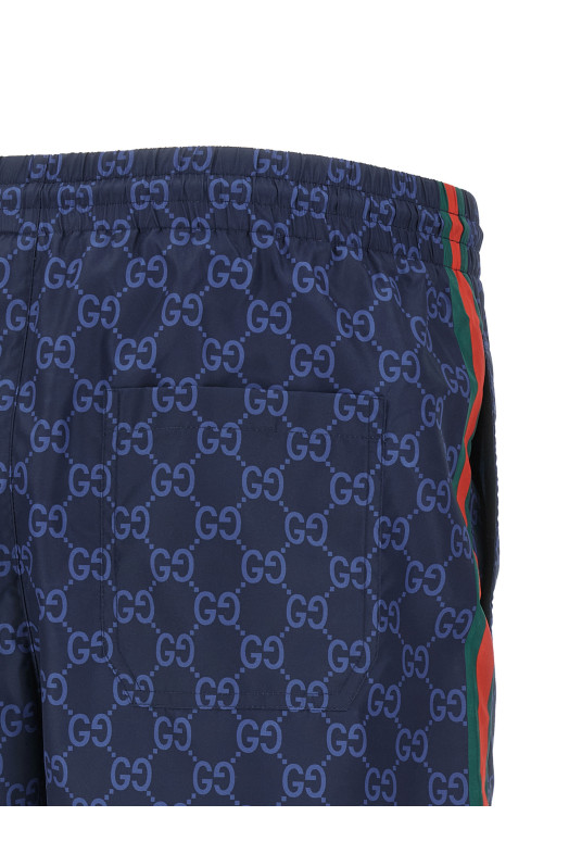 'Nastro Web' GG and '' swimsuits Blue