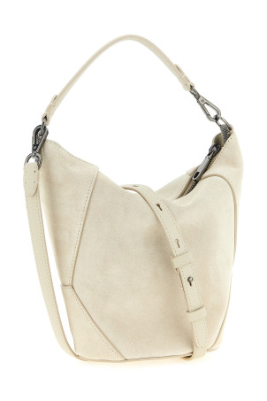 Suede handbag White