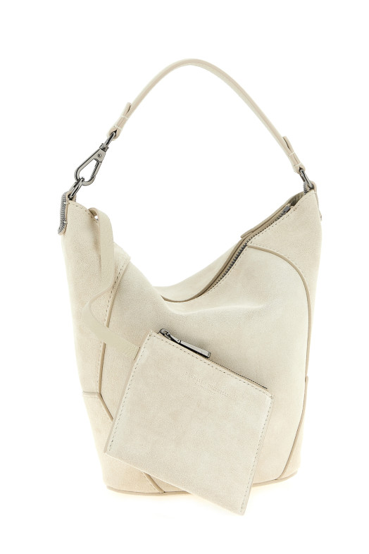 Suede handbag White