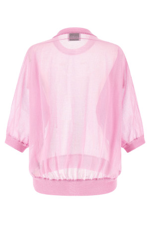 Semi-sheer cotton sweater Pink