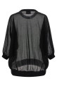 Semi-sheer cotton sweater Black