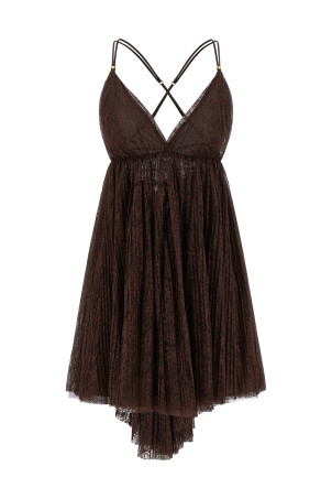 Lace mini dress Brown
