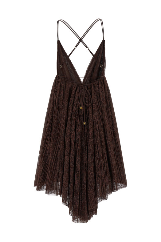 Lace mini dress Brown