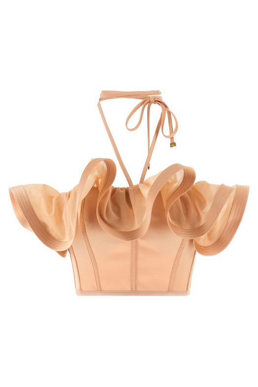 Maxi ruffles top Pink