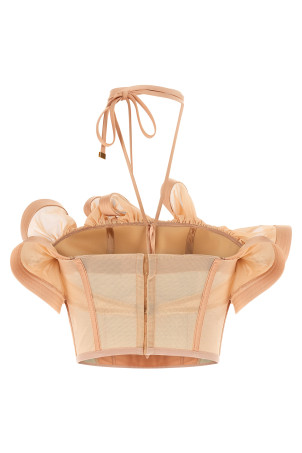 Maxi ruffles top Pink