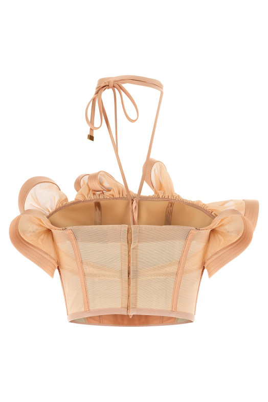 Maxi ruffles top Pink