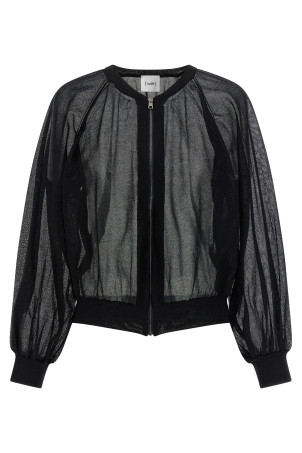 Cardigan bomber jacket Black